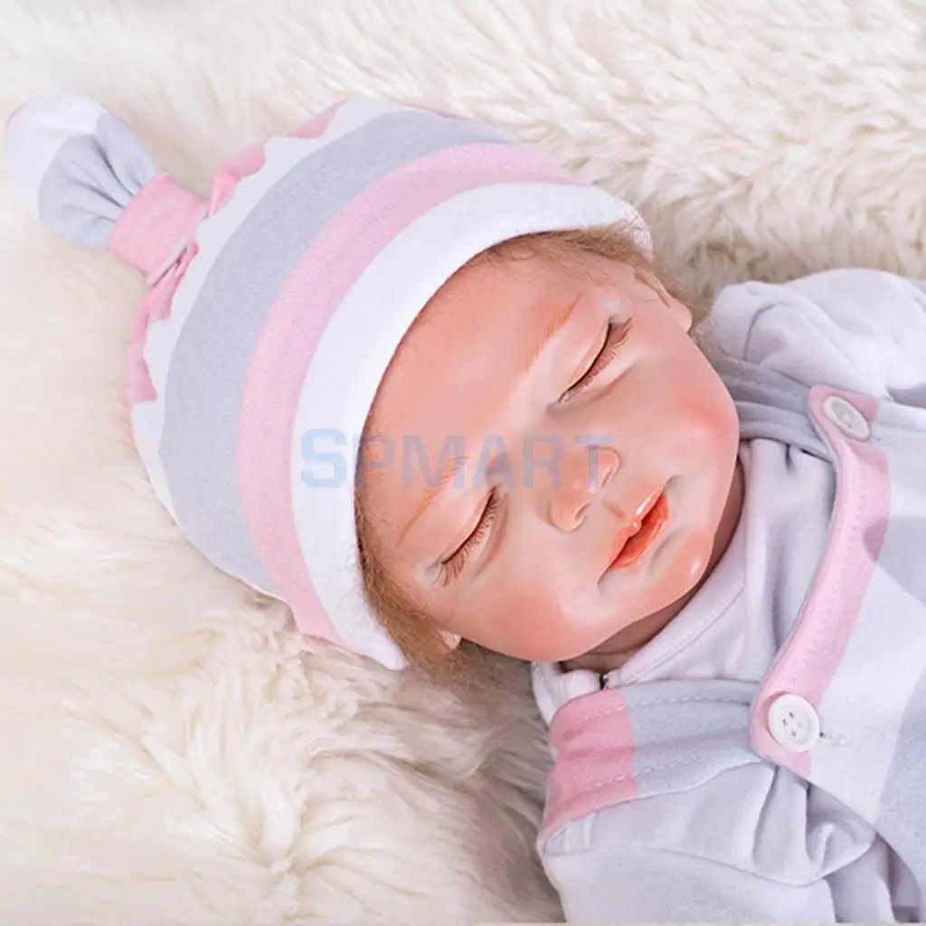 Handcrafted DIY 20inch Reborn Kits Silicone Head 3/4 Limb Molds Sleeping Baby Doll Unpainted Mold Making Accessory