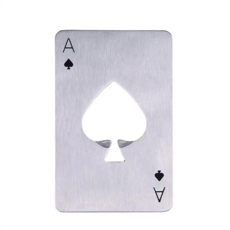 

Portable Poker Shape Bottle Opener Stainless Steel Playing Card Ace Soda Beer Cap Opener Creative Bar Tools Drinking Accessories