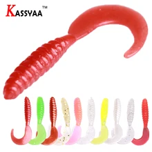 

KASSYAA 5.3cm 7cm Curly Tail Soft Fishing Lure Baits Artificial Grub Worms Soft Bait Lure Swimbaits Anchovies Plastic Baits