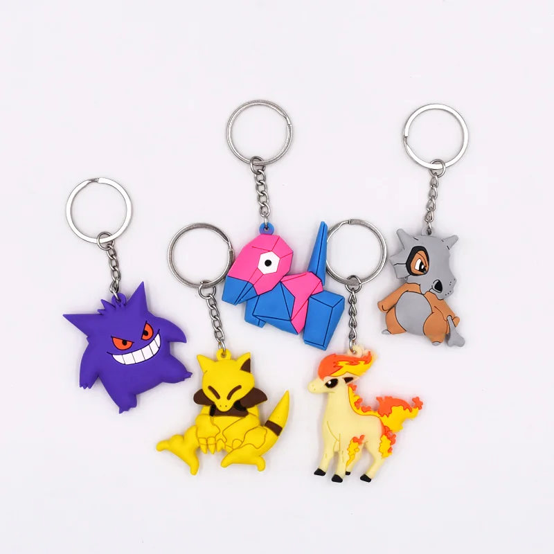 4-7 см 5 стиль Пикачу брелок Monster Key Holder Go брелок Подвеска 3D Mini Cubone Porygon Gengar Ponyta Abra