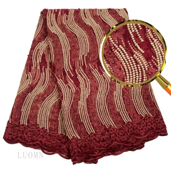 

African Lace Fabric 2018 Embroidered Nigerian Laces Fabric Bridal High Quality French Tulle Lace Fabric For Wedding Party L2715