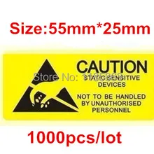 ОУР наклейка "осторожно" предупреждающие знаки 55x25 мм 1000 шт./лот Водонепроницаемый ПВХ Материал самоклеящиеся этикетки