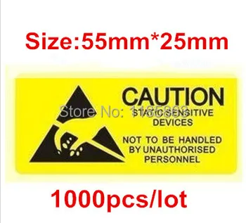 

ESD CAUTION Sticker warning labels 55x25mm 1000pcs/lot Waterproof PVC Material Adhesive labels
