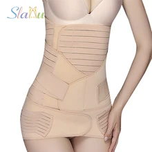 3 peças/set De Recuperação De Maternidade Barriga/Cintura/Pelve Atlético Respirável Cinto Corset Pós-parto Emagrecimento Bandage Shapewear