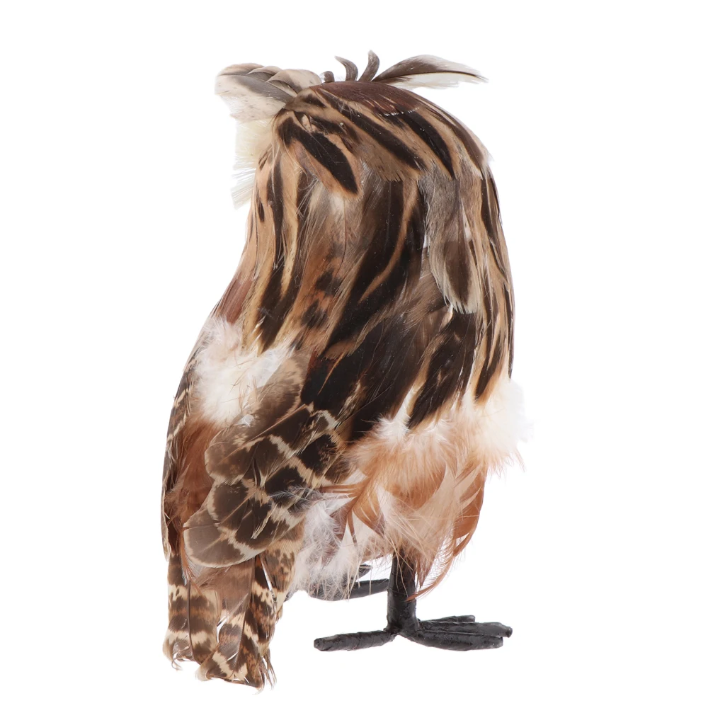 Realistic Plush Owl Decor, Kids Educational Toys, 7-inch, Brown