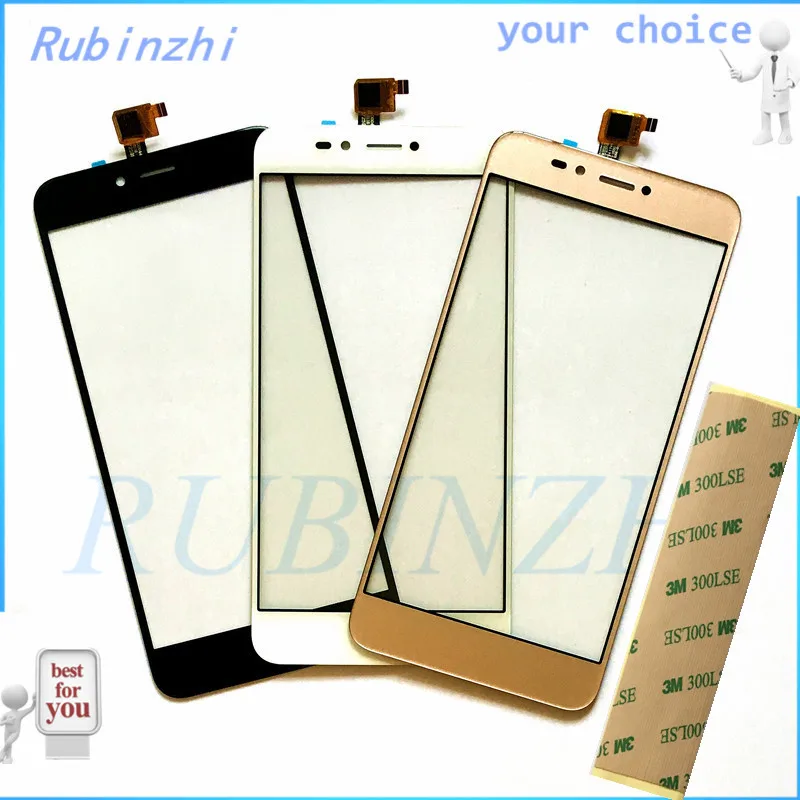 

RUBINZHI Free Tape Touch Screen Sensor Panel For BQ BQ-5504 BQ 5504 BQ5504 BQS 5504 BQS5504 Touchscreen Front Glass Digitizer