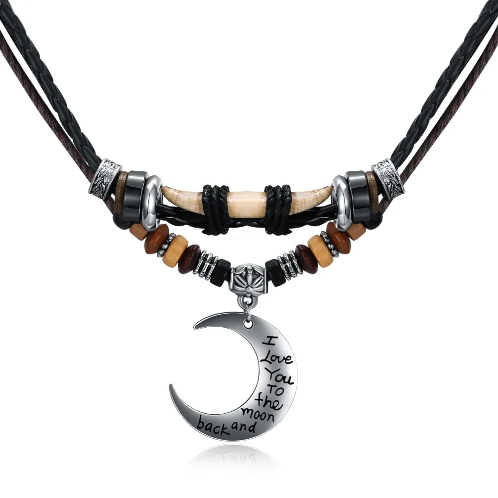

Fashion long moon sweater necklace for men women Autumn and winter simple ornament necklace pendant accessories NO.QLXL014