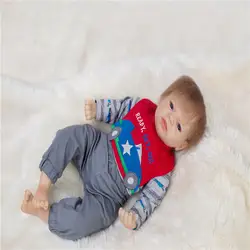 SanyDoll см 20 дюймов 50 см Силиконовые baby reborn куклы, Кукла reborn милая кукла в платье для мальчиков и девочек Рождественский подарок