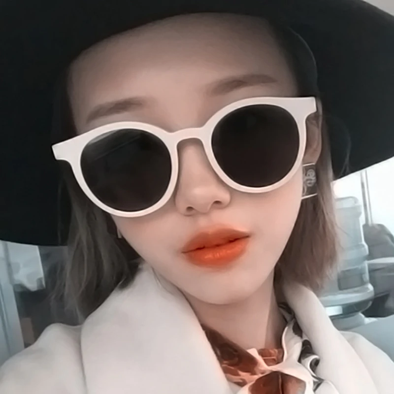 Новые корейские Ретро солнцезащитные очки "кошачий глаз", женские модные солнцезащитные очки с круглой оправой, мужские брендовые дизайнерские зеркальные очки UV400
