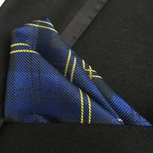 brand plaidmens fashion tie set pocket square men neckties business dress polyester silk woven tie handkerchief T005