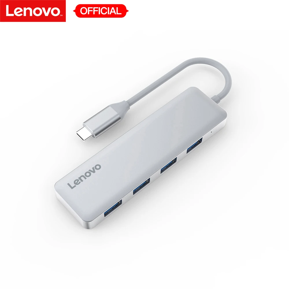 

Lenovo USB Type-C to 4 Port USB 3.0 Hub 5Gbps High-Speed Aluminum USB-C Adapter for MacBook Pro Chromebook Pixel and More
