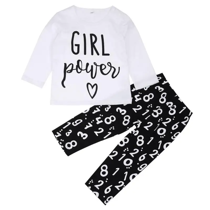 Autumn Newborn Baby Boys Girls Clothes Set Cute Letters Print T-shirt + Pants Set Unisex Infant Casual Comfortable Otfits