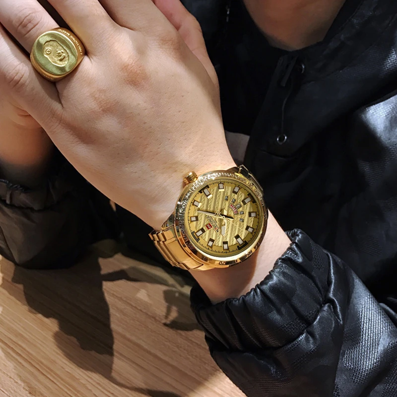 NAVIFORCE New Fashion Gold Analog Quartz Wrist Watch Men Top Luxury Brand Waterproof Sports Watches Clock Male Relogio Masculino NAVIFORCE New Fashion Gold Analog Quartz Wrist Watch Men Top Luxury Brand Waterproof Sports Watches Clock Male Relogio Masculino