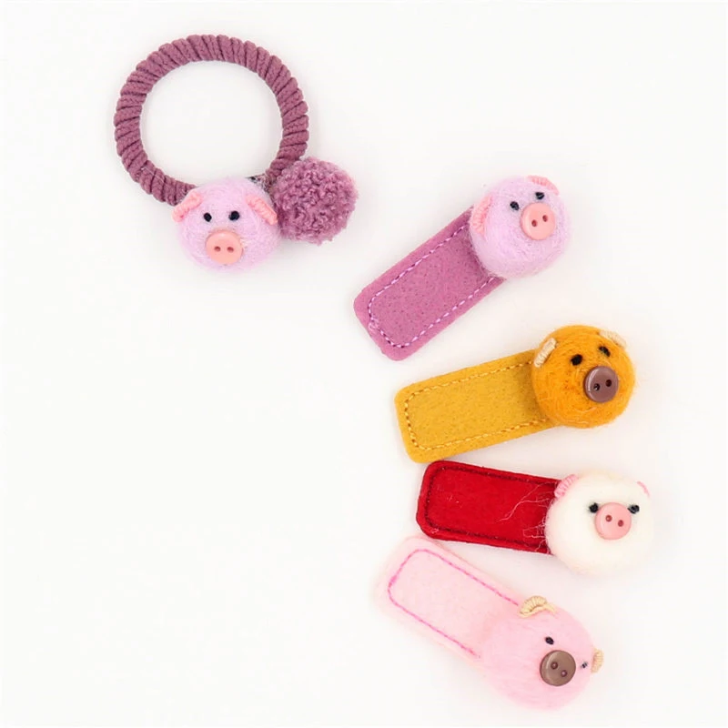 Korean Version of The New Children's Hair Clip Hairpin Cartoon Animal Rubber Band Cute Children Ball Rope Jewelry |