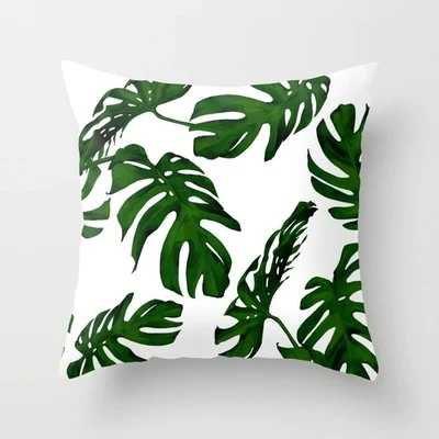 Тропическое растение, Полиэстер, Хлопок, наволочка для подушки, с рисунком листьев, для дивана, автомобиля, декоративная наволочка для подушки, Cojines Decorativos Para Sof45* 45