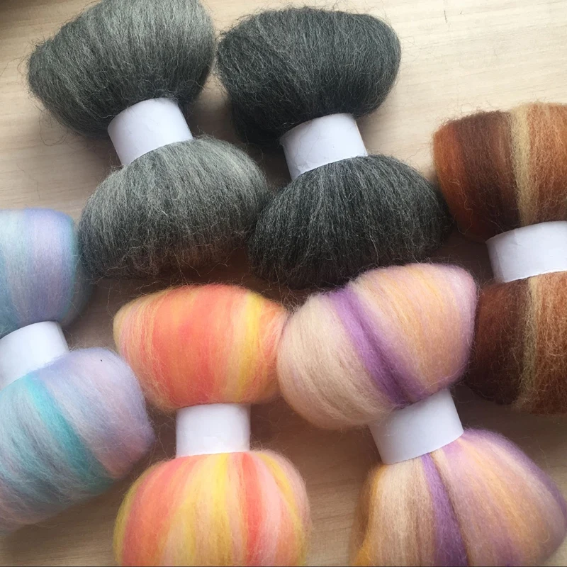 WFPFBEC mixed colors felt wool for felting 6colors 10g/color total 60g