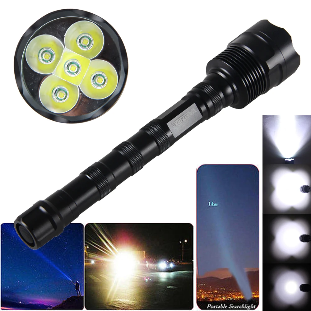 

Vastfire 10000LM Tactical hunting light 5* XM-L T6 LED Gun Linterna 5 Modes Flashlight+3*18650 Rechargeable Battery+charger