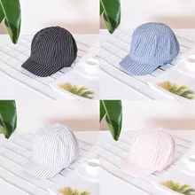 Летняя дамская модная полосатая бейсболка Женская Повседневная ковбойская Кепка Регулируемая Topi хлопковая кепка-бейсболка femme
