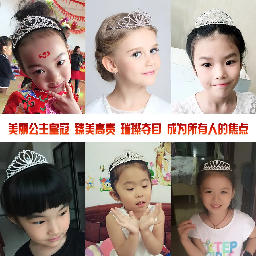Dia dos namorados de Cristal Tiara Hairband Menina Miúdo Princesa do baile de Finalistas do Partido Coroa de Noiva Accessiories Princesa Prom Crown Headband (7)