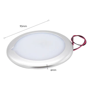 

Waterproof 95mm LED Interior Ceiling Light Touch Control Dimming Ceiling-Mounted Lamp Fit For 9-30V SUV Caravan Van Yacht Boat
