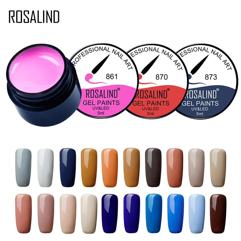 

ROSALIND 30 Colors Painting Gel #861-890 New Gel Varnish DIY Nail Polish For Nail Art Drawing Soak off Nail Gel Lacquer