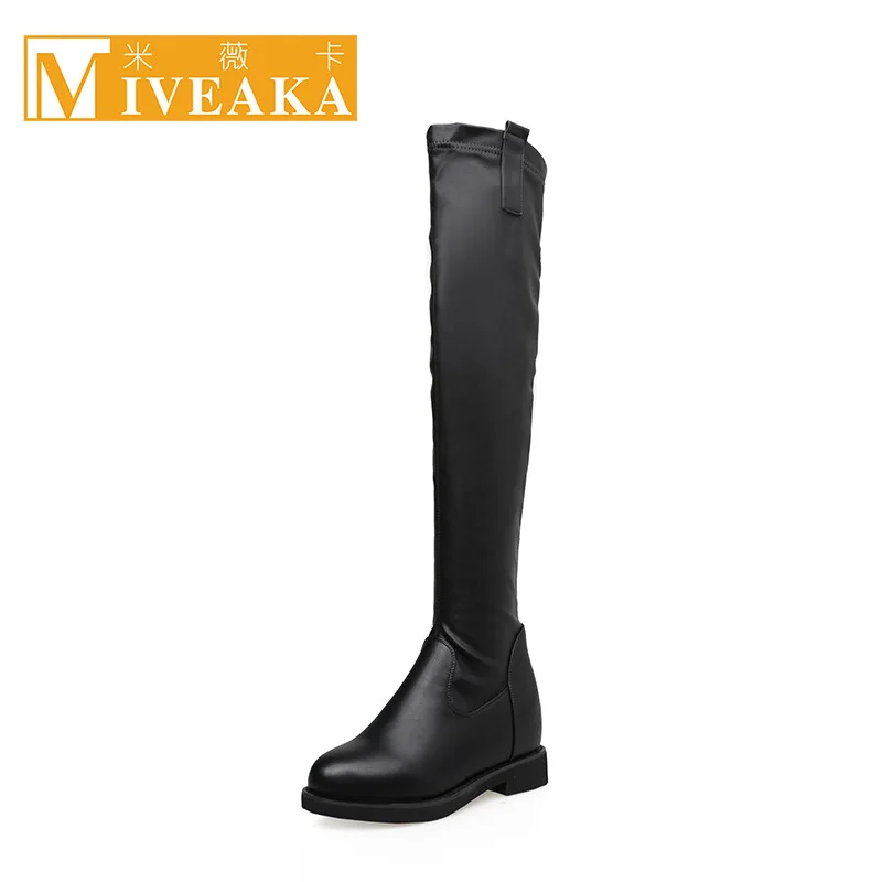 A567 Tombé on De Slip Solide Talon Pu automne Printemps Base Femmes Femme Black Carré Chaussures Bottes Bord Doux Marque cCyKq6PwTT