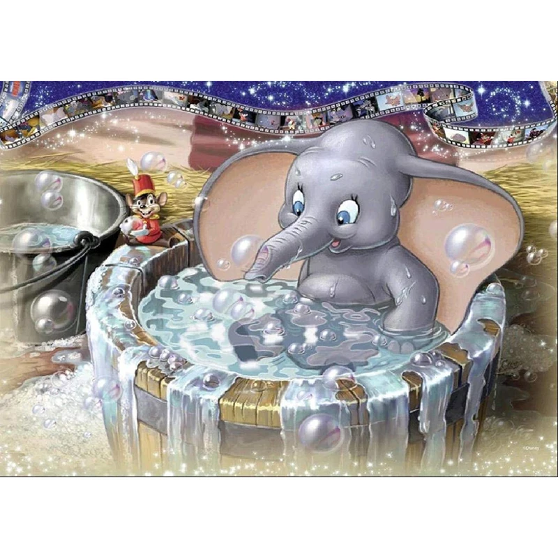 

DIY diamond painting Cartoon Dumbo Elephant Bathing daimond embroidery Family 5d Full Square/Round Drill mosaic paste pattern