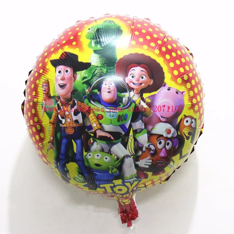 Счастливая 10 шт./лот размером 45*45 см окгругленная игрушка история шар для подарки на день рождения для мальчиков Базз Фольга гелиевый Майларовый шарики, День подарков будущей матери Globos игрушки