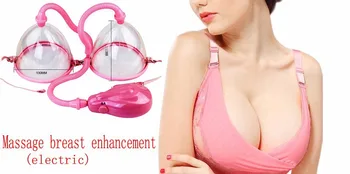 

Hot Electric Dual Suction Cupping Set Female Breast Pump Massage Breast Enlargement Kit Silicone Ring Enhance Massager