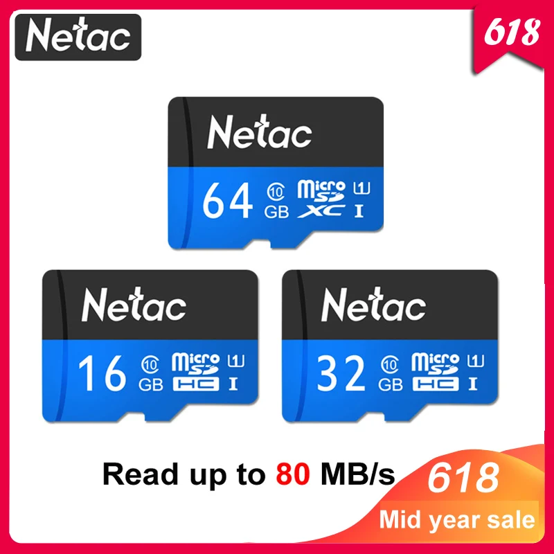 Оригинальная карта памяти Netac Micro SD P500 Class 10 16 ГБ 32 ГБ 64 Гб карта памяти C10 Mini SDHC SDXC UHS-I tf-карта для смартфона/телевизора