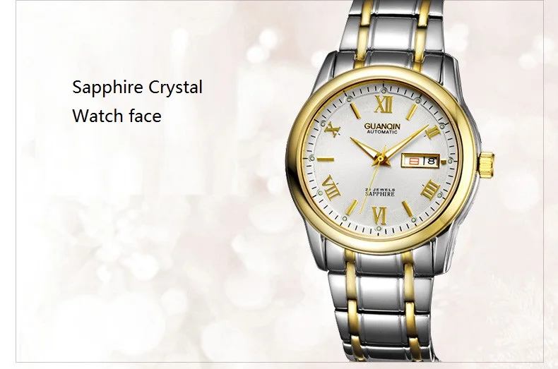 1 Pair GUANQIN Lovers Mechanical Watches Couple Automatic Watch Men Women Clock Auto Date Luminous Waterproof Brand Watch Men (9)