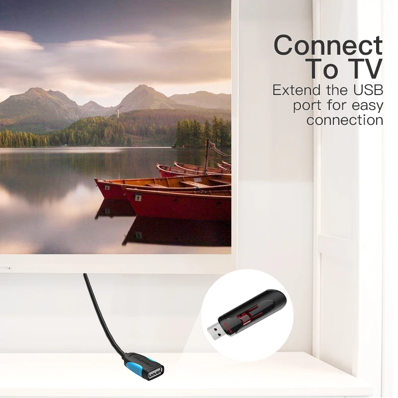 Vention USB2.0 3.0 تمديد كابل الذكور إلى الإناث موسع كابل USB3.0 كابل الموسعة لأجهزة الكمبيوتر المحمول PC تمديدات كابلات usb حار جديد
