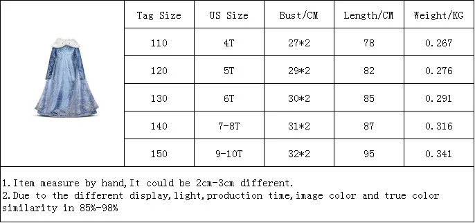 Зимнее платье принцессы Эльзы с длинными рукавами; высококачественная одежда для маленьких девочек; маскарадный костюм для детей; платья; Рождественская одежда; Vestidos; 10 T