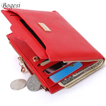 New Top Brand Fashion Zipper PU Leather Coin Card Holder Photo Holders Women Purse Wallet Female Purse Wallets
