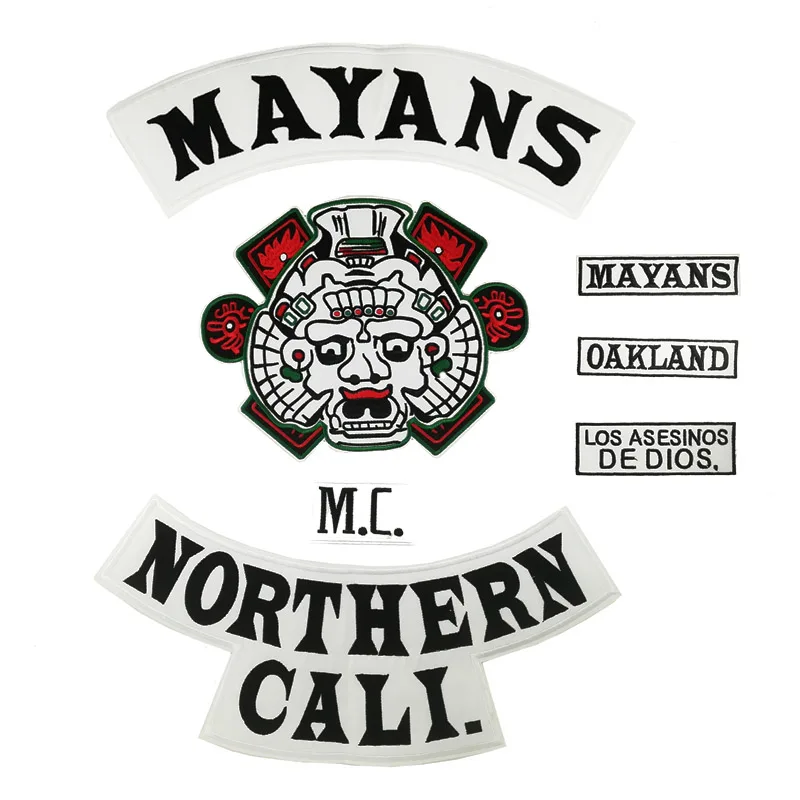 

13.8" Mayans Northern Cali patch Giant Outlaw Motorcycle MC patches for biker leather jacket back 2018 tv costume cosplay