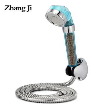 

ZhangJi SPA Cyan shower head set bathroom Anion Filter shower nozzle shower hose+shower holder water saving SPA showerhead ZJ020