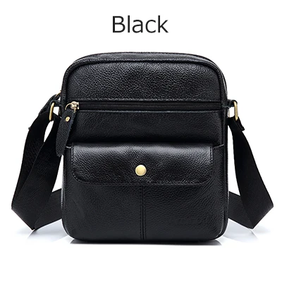 Aminou мужские сумки-мессенджеры роскошные мужские сумки из натуральной кожи дизайнерская Высококачественная сумка на плечо повседневные Офисные сумки на молнии для мужчин - Цвет: Black