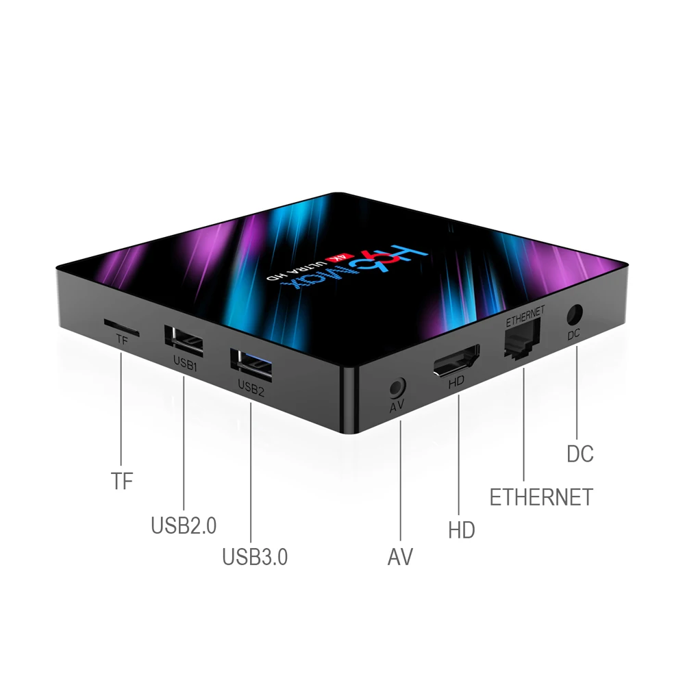 Set top TV Box 4 Гб 64 Гб USB 3,0 Bluetooth 4,0 Android 9,0 9 оs 4K 4096x2160 H96 Max Смарт пятиядерный ГП Mali-450 RK3318 GPU 2,4 г/5G