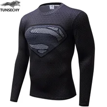 TUNSECHY brand 2017 New Fitness MMA Compression Shirt Men font b Anime b font Bodybuilding Long