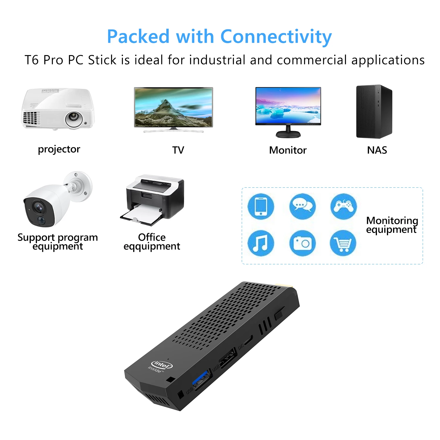 Мини компьютер T6 Windows 10 Intel Atom Z8350 2 ГБ/32 ГБ 4 ГБ/64 ГГц и 5 8 Wi Fi BT4.2|Мини ПК| |