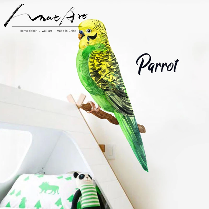 Nordic Style Kids Decoration Animal Wall Sticker Bird Parrot Wall Sticker Bird Parrot