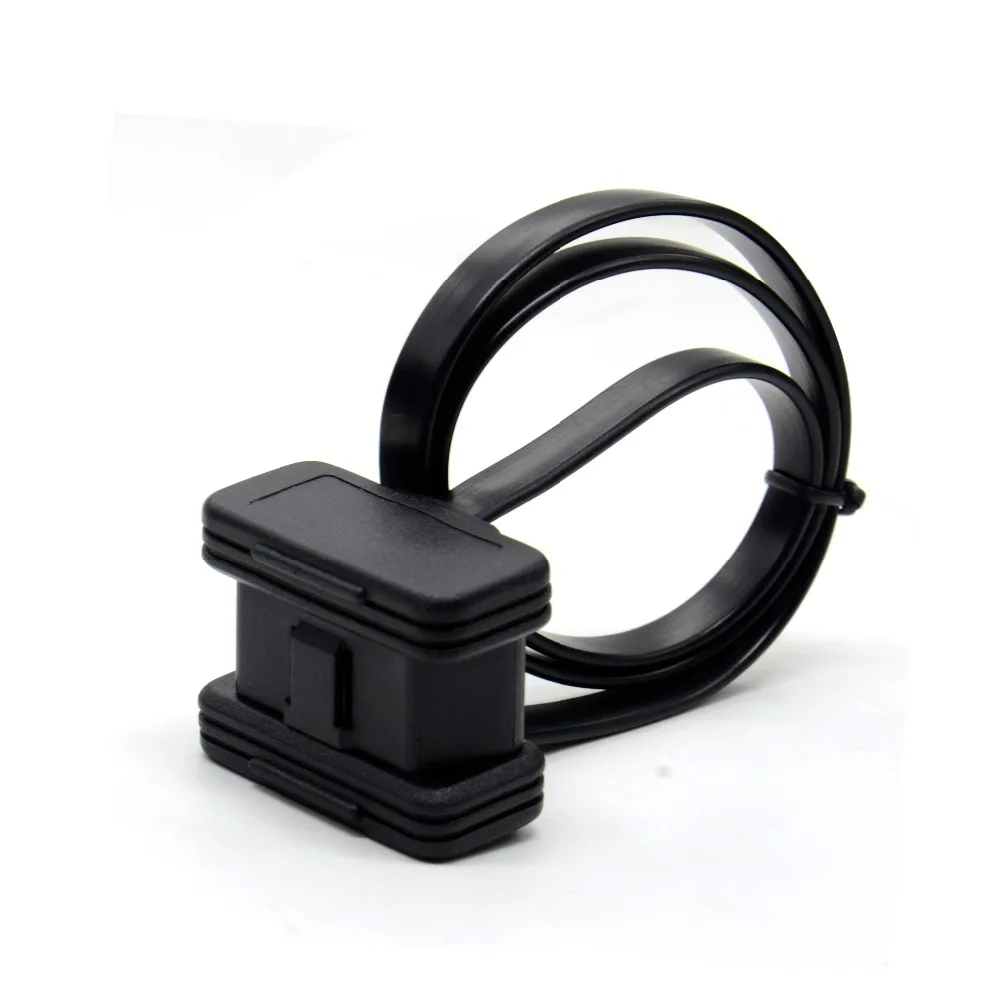 Плоский + тонкий As Noodle OBDII OBD 2 OBD2 16 Pin ELM327 Штекерный к двойному гнезду Y сплиттер