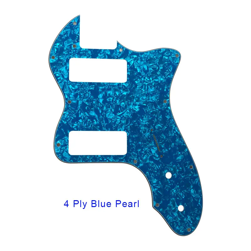 Запчасти для гитары Pleroo-для классической серии '72 Telecaster Tele Thinline Guitar pickguard Scartch Plate с пикапами Humbucker P90 - Цвет: 4Ply Blue Pearl