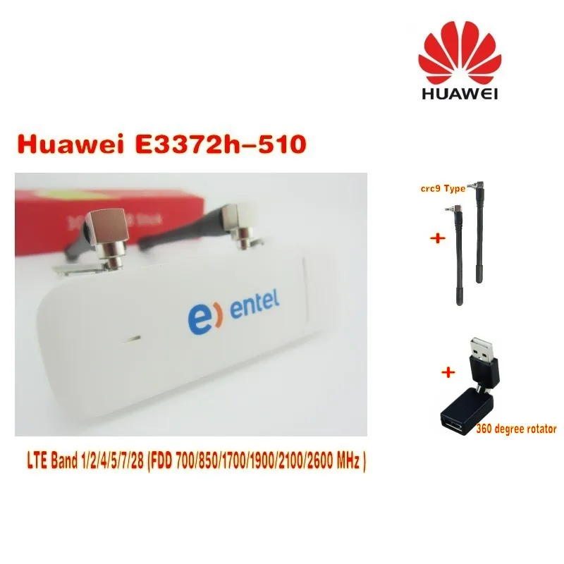 

(+2pcs antenna) Unlocked Huawei E3372 E3372h-510 3G/ 4G modem USB stick