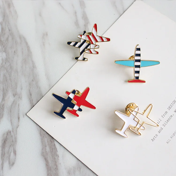 

Free Shipping Cute Cartoon airplane Brooch Pin Button Pins Girl Jeans Clothes Decoration Fashion Jewelry For Gift Wholesale