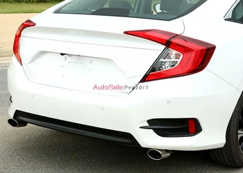 

silvery Stainless Steel Platinum Tail End Pipe Exhaust Muffler Tip 2pcs For Honda Civic 10th Gen 4dr Sedan 2016 2017