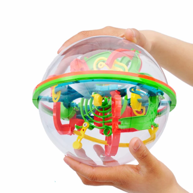 100 Step 3D puzzle Ball Magic Intellect Ball Labyrinth Sphere Globe Toys Challenging Barriers Game Brain Tester Balance Training