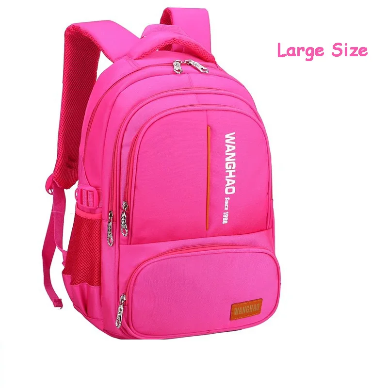 Новые рюкзаки, детские школьные ранцы для мальчиков и девочек, Большой Вместительный Школьный рюкзак, водонепроницаемый ранец, Детская сумка для книг mochila - Цвет: Large Rose