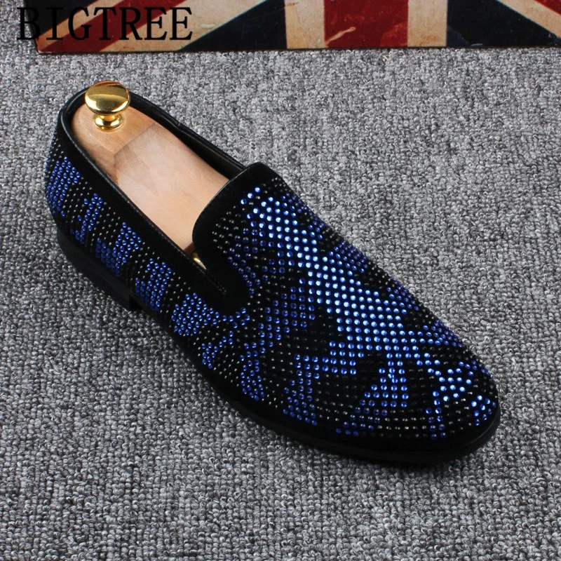Ceny Włoskie buty męskie klasyczne buty ślubne coiffeur męskie eleganckie mokasyny męskie buty markowe rhinestone sepatu slip on pria ayakkabi
