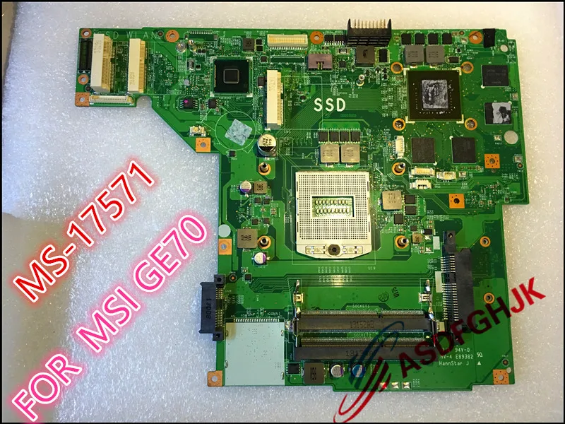 

Original ms-17571 rev 1.1 / 1.0 for msi ge70 laptop motherboard with gtx765m Graphics card ms-1757 ms17571 Full TESED OK